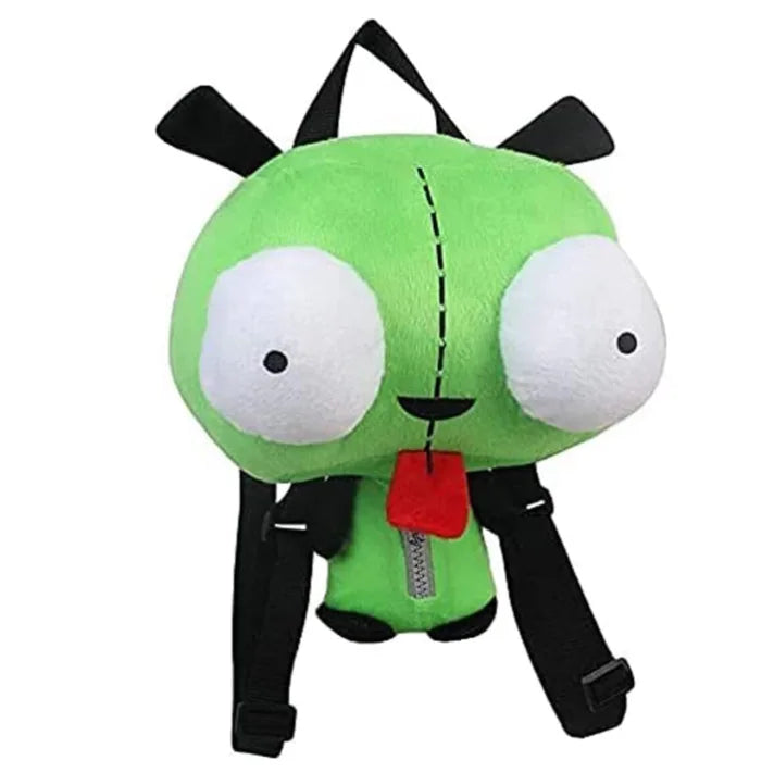 New Alien Invader Zim 3D Eyes Robot Gir Knapsack Cute Stuffed Plush Green Kawaii Plush Doll Knapsack for Gir’s Xmas Gifts