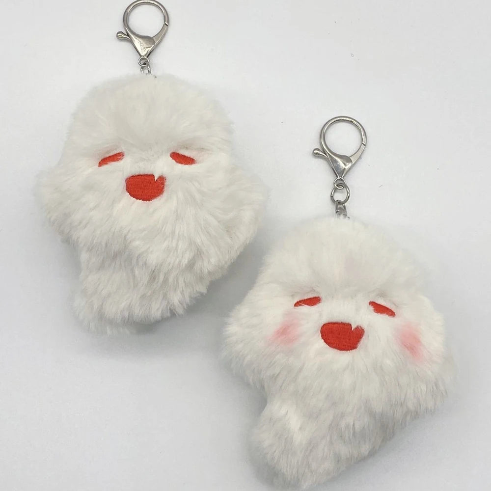 Game Genshin Impact Hutao Cosplay Keychain Unisex Ghost Pendant Plush Doll Key Rings Jewelry Accessories Key Chains