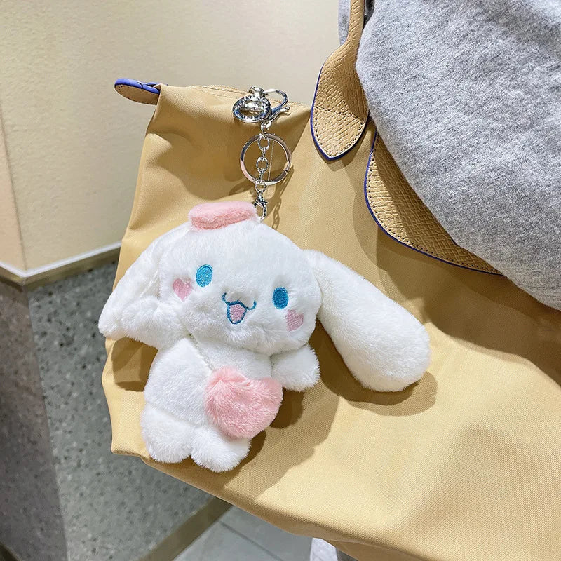 Sanrio Series Cute Plush Keychains Pendant Toys Cinnamoroll Hello Kitty Kuromi My Melody Figures Kawaii Peluche Doll Kid Gifts