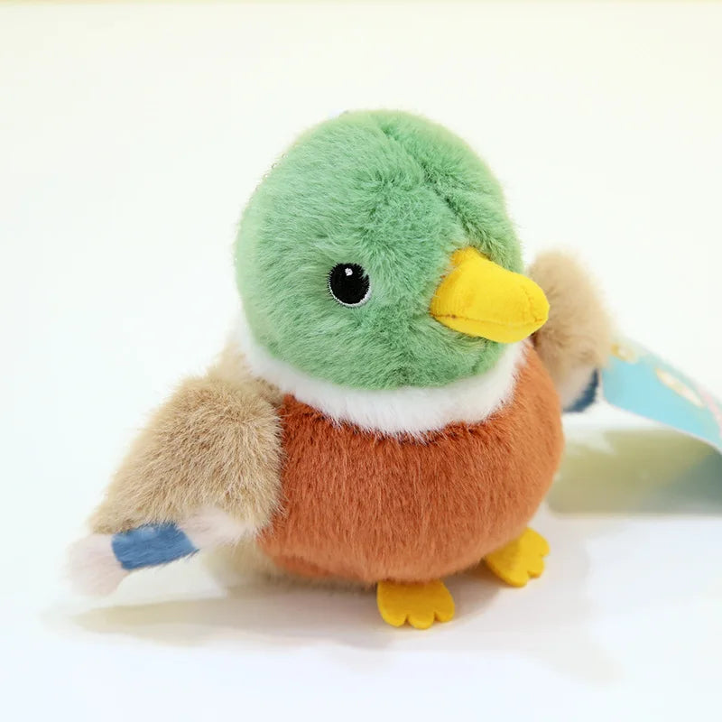 Cartoon Birds Plush Pendant Keychain Anime Cute Girl Kawaii Room Decor Holiday Gifts Toys Penguin Parrot Nest Plush Keyrings