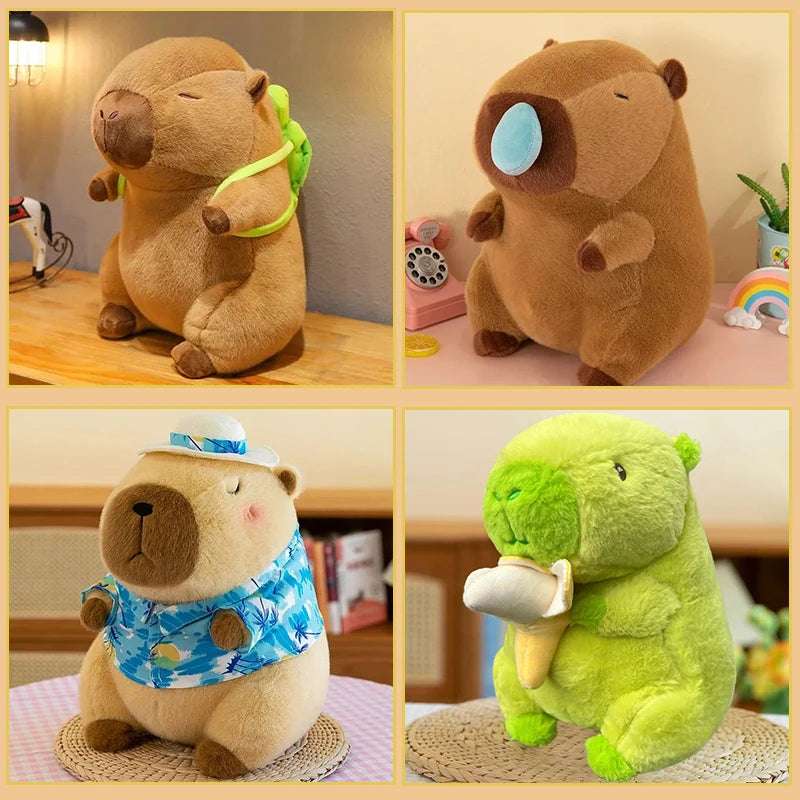 Cute Capybara Plush Toy with Stretchable Snot K Simulation Animal Plush Plush Toy Doll Children's Gift Turtle Capybara Fruit Dol