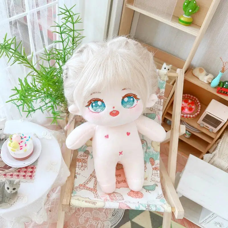 20cm IDol Doll Skeleton No attributes Star Plush Cotton Dolls Cute long Fried Hair Curly Hair Toys Fans Collection Children Gift