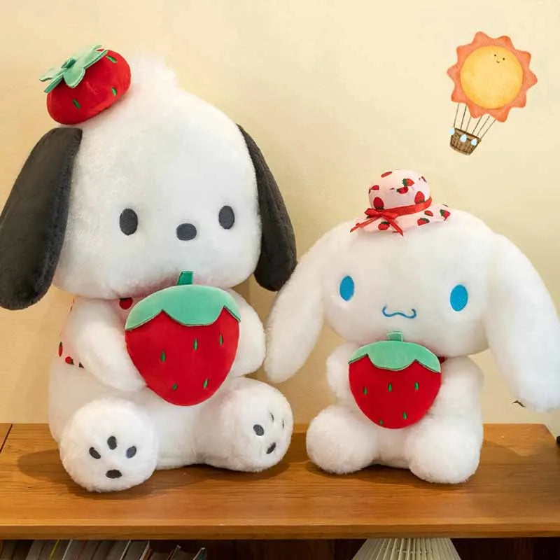 25cm Cute Melody Doll Sanrio Fresh Strawberry Cinnamoroll Dog Series Pochacco Plush Toys Dolls Pillow Gifts for Kids