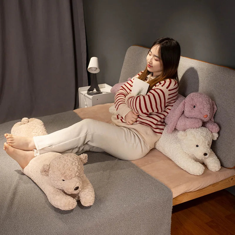 Long Giant Stuffed Rabbit&Bear Toys Pillow Girls Lover Sleep Huggable Dolls Pillow Room Bed Sofa Cushion Birthday Gift For Kids