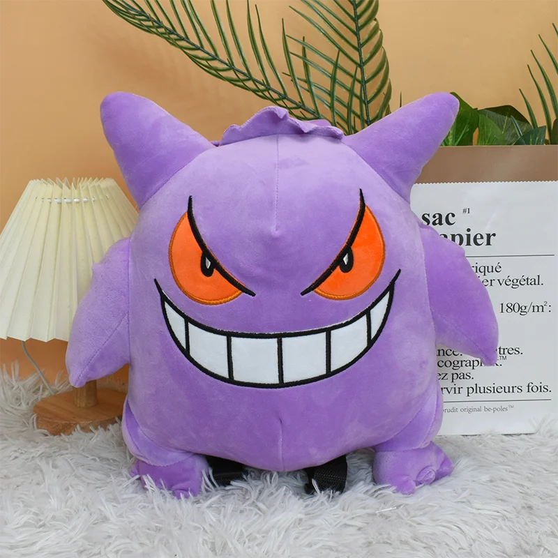 New Pokemon Pikachu Snorlax Eevee Mimikyu Mew Gengar Charizard Piplup Slowking Plush Backpack Toy for Boys Girls Doll Gift