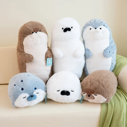 Lovely Sea Lion Seal Plush Toy Stuffed Animal Sea Otter Soft Doll Sleeping Pillow Sofa Cushion Cute Christmas Birthday Gift