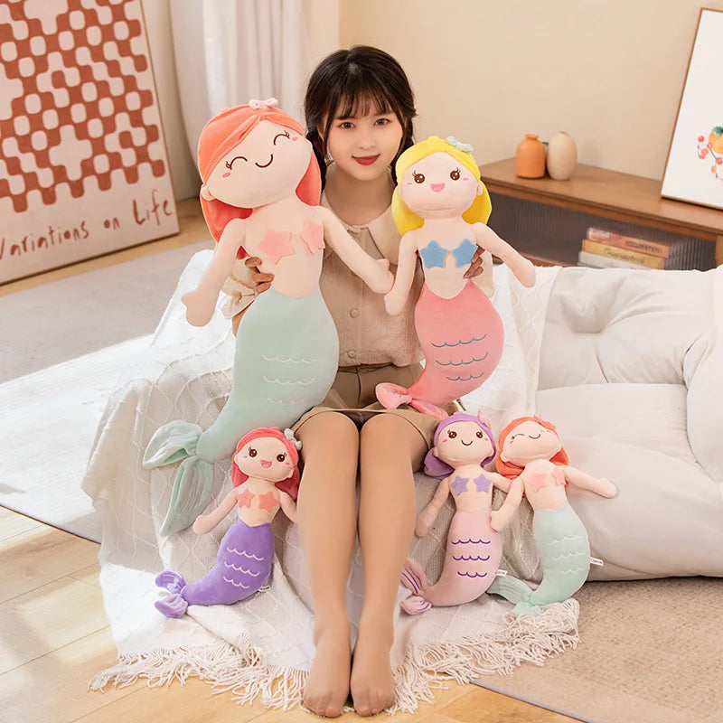 45/60/80CM Beautiful Mermaid Plush Toys Soft Stuffed Cartoon Anime Figure Doll Cute Sea-maid Plush Pillow Cushion For Gifts