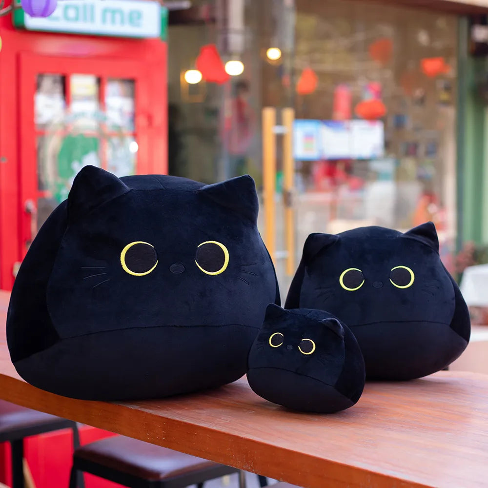 Premium 18cm/40cm/55cm Black Cat Shaped Soft Plush Pillows - Plushy Mart