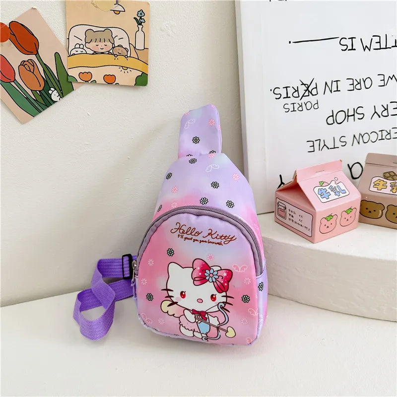 Sanrio Bag Cinnamoroll Bag Cartoon Shoulder Handbag Kuromi Kawaii Hello Kitty Chest Bags Kid Travel Backpack Crossbody Girl Gift