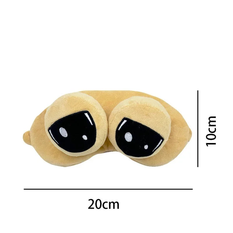 Pou Cartoon And Anime Characters, Alien Plush Comfortable Eye Mask,Dual Use of Cold And Warm, Unisex Plush Slippers, Gift