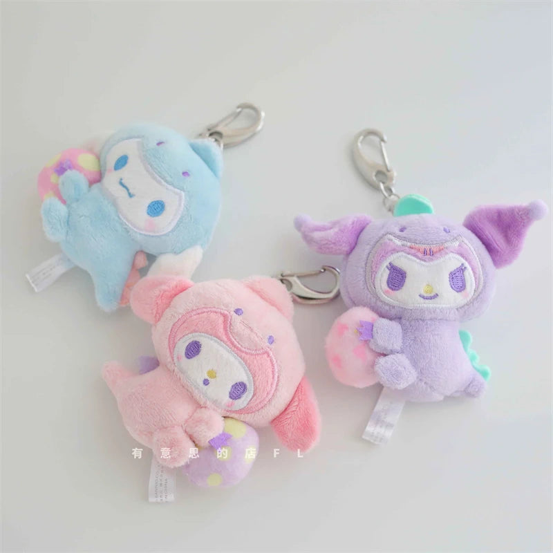 TAKARA TOMY Lovely Kuromi My Melody Pendant Very Cute Cinnamoroll Cosplay Dinosaur Plush Toy Stuffed Anime Doll Xmas Gifts