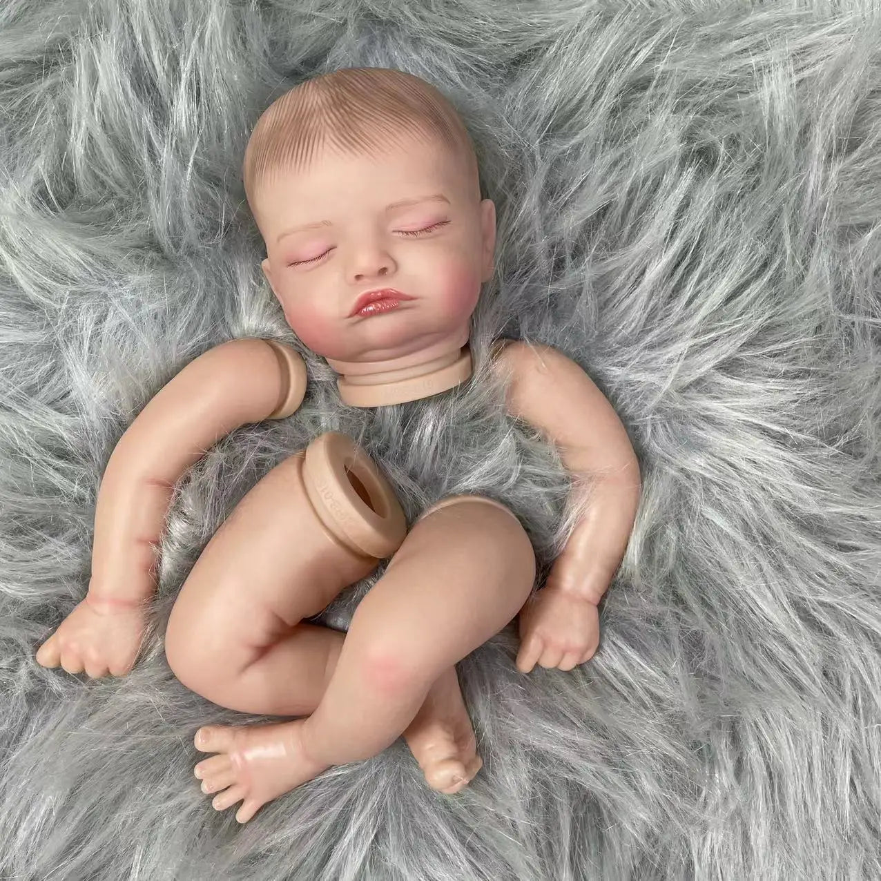 19 inch Painted Vinyl Reborn Doll Kit Rosalie Unassembled Lifelike Baby 3D Painting with Visible Veins Cloth Body Included