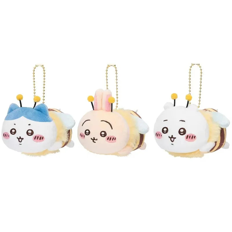 Chiikawa Series Little Bee Plush Keychain Cute Hachiware Plushie USAGI Stuff Toys Bag Pendant Doll Birthday Gift For Fans