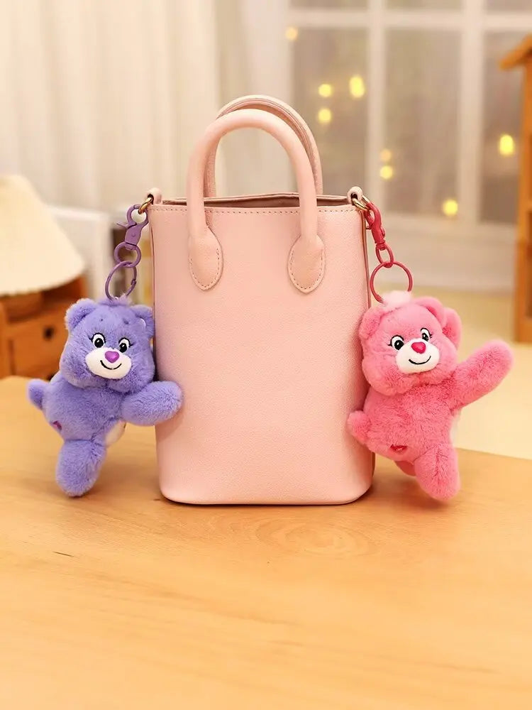 Care Bears Plush Lovely Rainbow Bear Stuffed Pendant Teddy Bear Peluche Keychain Kawaii Backpack Decor Kids Birthday Xmas Gifts