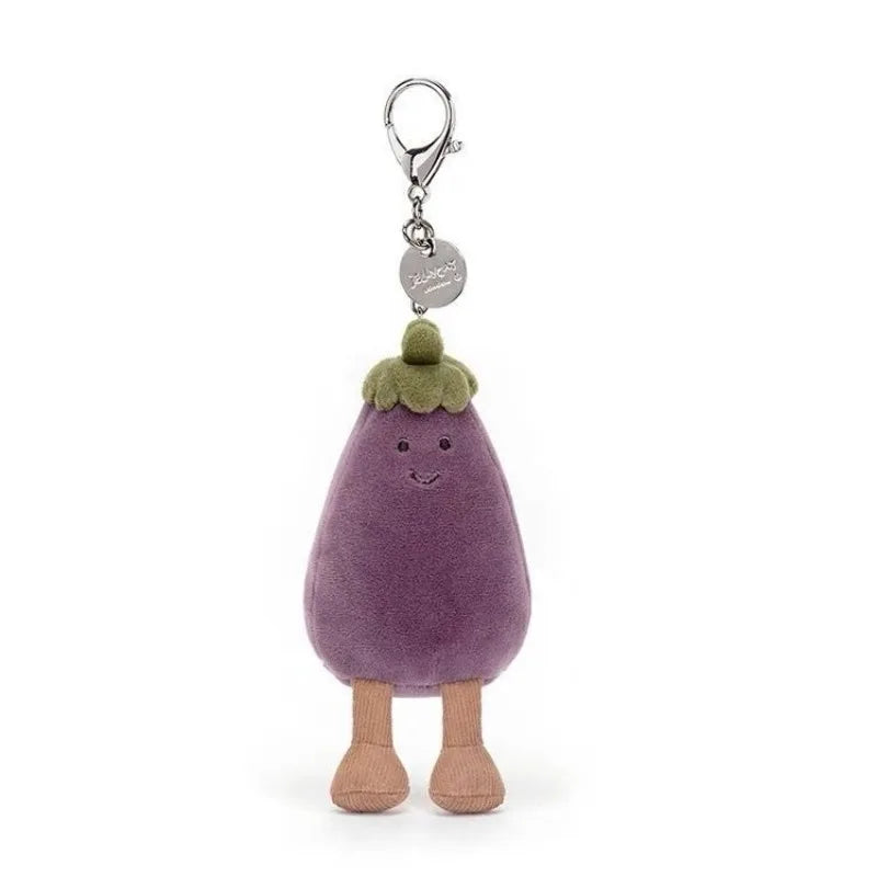 Jellycat Eggplant Doll Toy Plush Cute Car Keychain Girly Heart Children's School Bag Pendant Anime Peripheral Couple's Day Gift