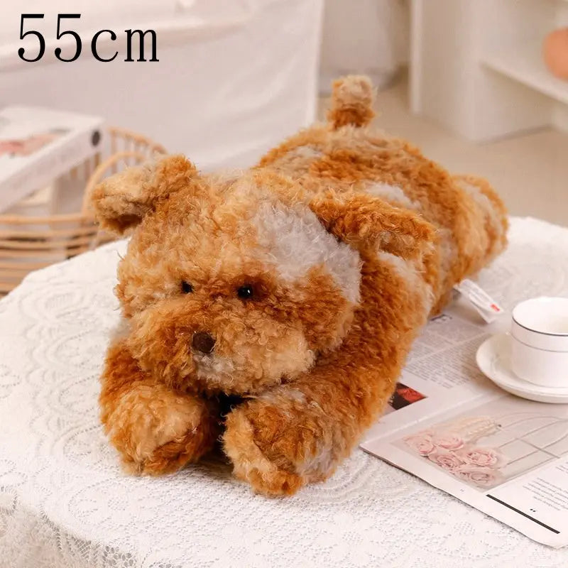 Kawaii Fluffy Hair West Highland Dog White Terrier Plushie Soft Puppy Plush Toy Stuffed Lifelike Animal Appease Doll Pillow