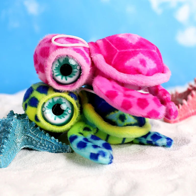 Cute Simulation Tortoise Plush Toys Kapsack Keychain Soft Stuffed Cartoon Animal Sea Turtle Doll Window Pendant Doll kids Gift