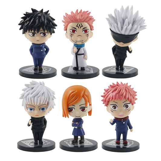 6/8Pcs Anime Jujutsu Kaisen Figures Itadori Yuji Fushiguro Megumi Action Figure Gojo Satoru Kugisaki Nobara PVC Model Toys Dolll