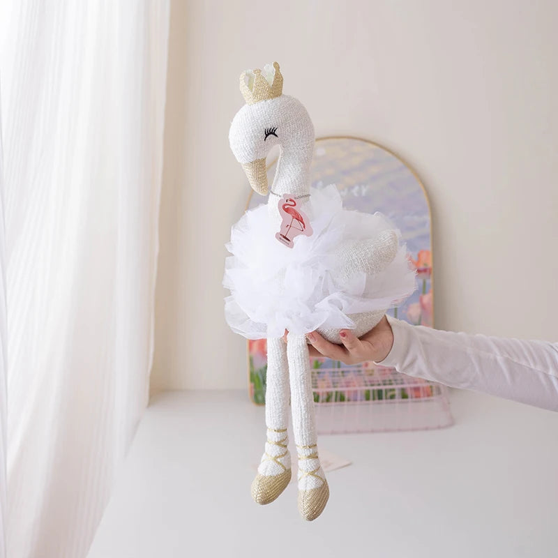 40CM Beautiful Crown Flamingo Plush Toys Romantic Elfereture Stuffed Animal Doll For Lover Festival Wedding Gift