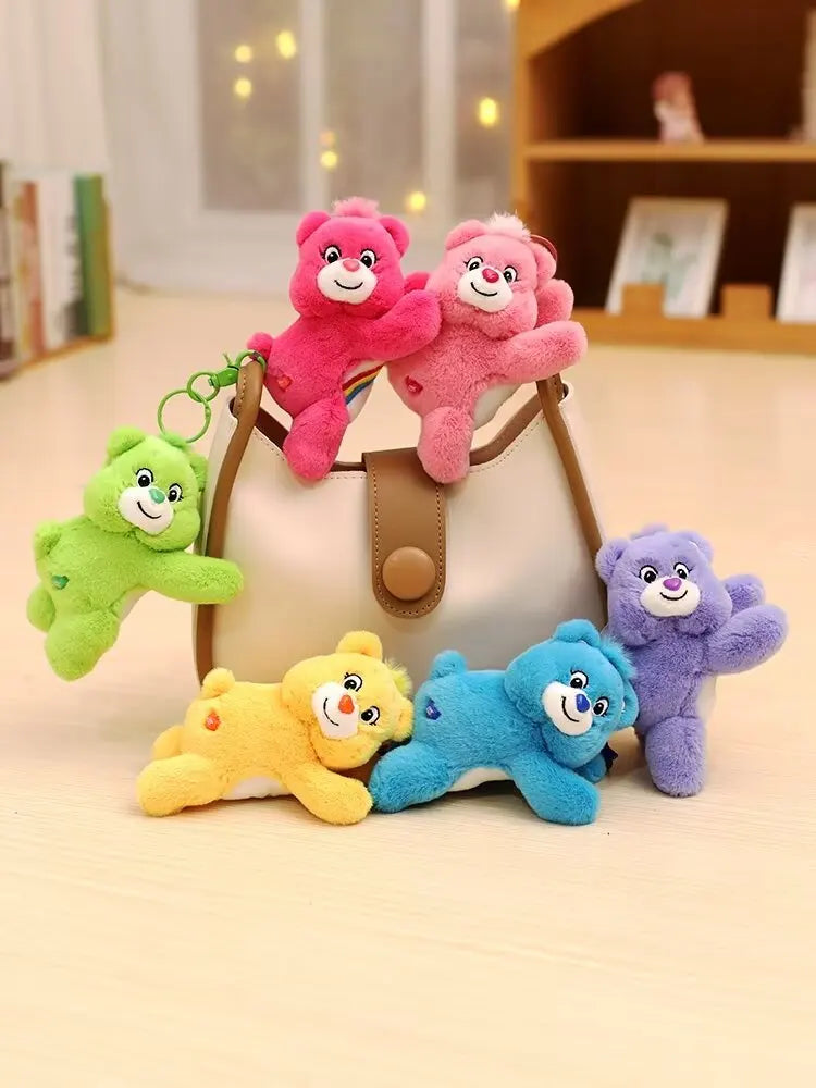 Care Bears Plush Lovely Rainbow Bear Stuffed Pendant Teddy Bear Peluche Keychain Kawaii Backpack Decor Kids Birthday Xmas Gifts