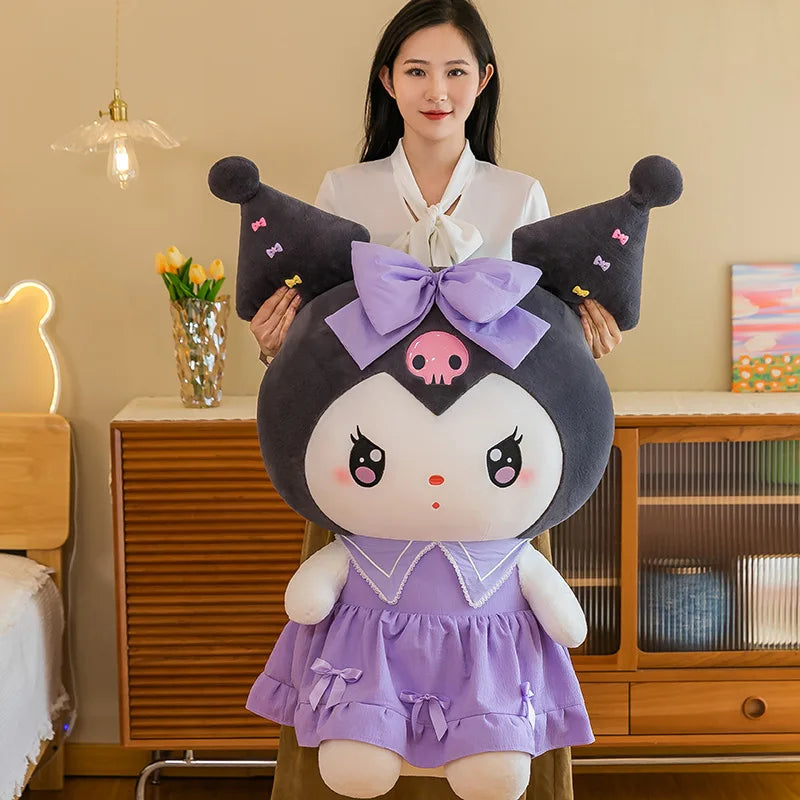 New Sanrio Cute Plush Toy Kawaii Kuromi Plush Stuffed Doll Soft Children's Pillow Melody Cute Room Decoration Birthday Kids Gift