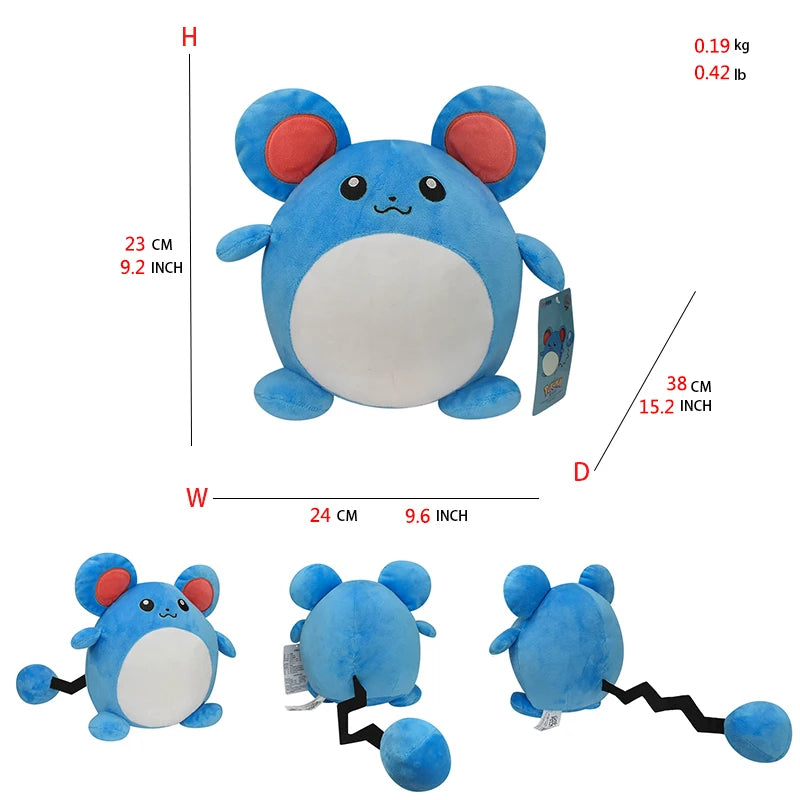 Marill Peluche Pokemon Plush Toys Stuffed Dolls Cartoon Cute Dolls Kawaii Birthday Christmas Gift For Kids Friends Collection