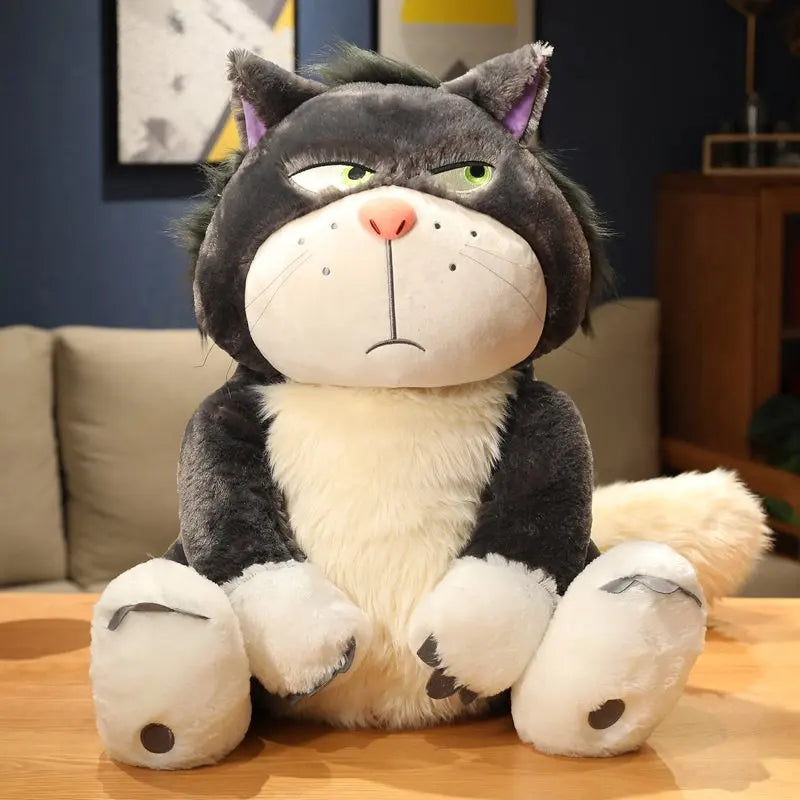 65cm High Quality Big Cat Lucifer Plush Soft Filling Animal Sitting Doll Bed Decoration Children's Toy Birthday Gift