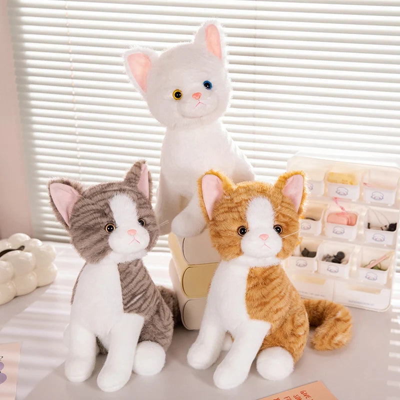 40cm Cute Simulation Sitting Cats Plush Toys Stuffed Soft Animal Cat Dolls for Children Baby Home Decoration Birthday Gifts