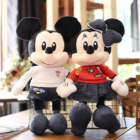 60CM Disney Mickey Mouse Plush Toys Kawaii Anime Mickey Minnie Stuffed Plush Decoration Dolls for Kids Birthday Gift