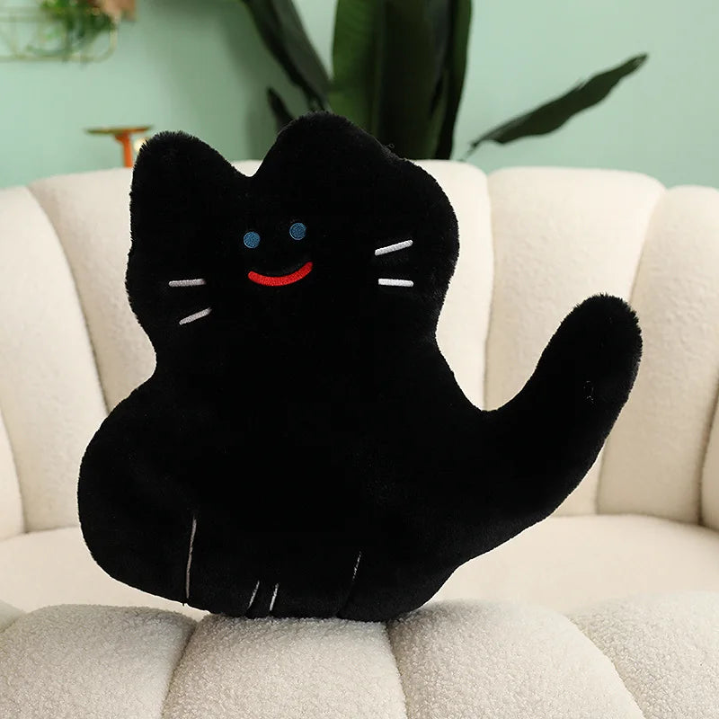 40cm Cartoon Cute Stuffed Biscuits Cats Toys Pillow Super Soft Animals White&Black Smile Cat Dolls Home Sofa Cushion Nice Gift