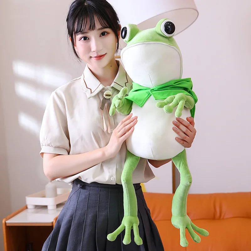 Cute Frog Plush Toy Green Hat Big Eyes Stuffed Animal Doll Funny Frog Pillow For Children Kids Birthday Gifts