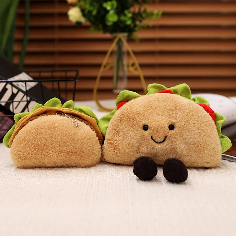 Simulation Cartoon Mexico Taco Plush Toys Stuffed Bubble Tea Pillow Soft Fruit Drink Doll Sofa Cushion Birthday Gift Present