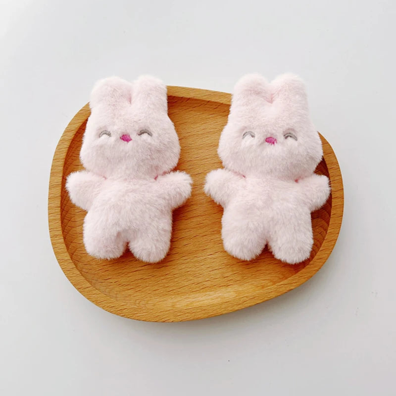 Cartoon Plush Bunny Brooches Fluffy Rabbit Brooch Pin Cute Doll Backpack Decorations Girls Children Jewelry Accessories