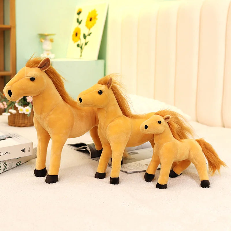 20/30/40cm Cartoon Simulation Horse Plush Foal Toys Anime Animal Stuffed Dolls Kawaii Home Decor Kids Xmas Birthday Gifts