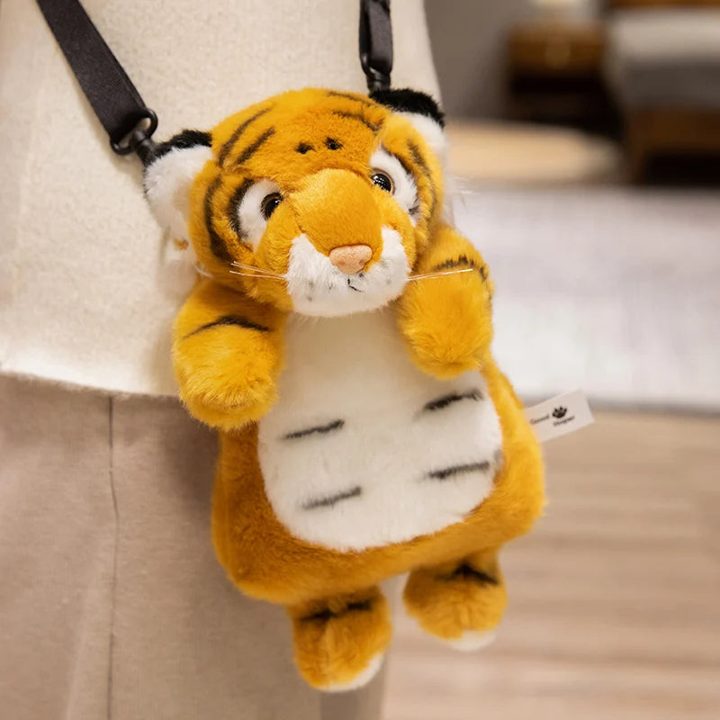 30CM Cute Cartoon Animal Plush Shoulder Bag Toys Koala Tiger Leopard Raccoon Panda Stuffed Plush Coin Purse Womens Shoulder Bag