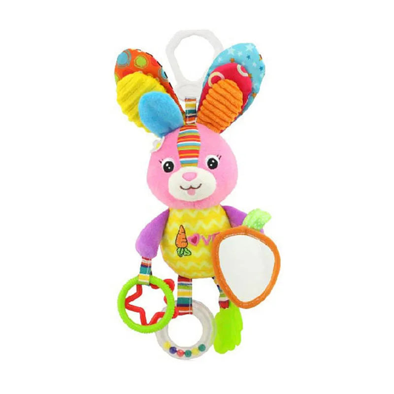 Soft Infant Crib Bed Stroller Mobile Hanging Rattle Baby Educational Toys Brain Developmental Hand Grip Cute Stuffed Animal Toys