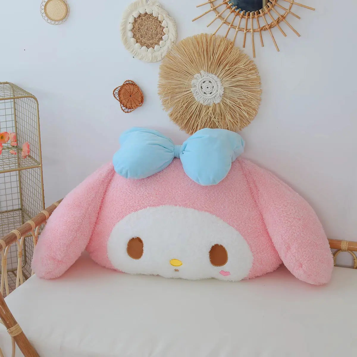 Cute Comfortable My Melody Back Cushion Hug Pillow Lovely Furry Plush Toy Sofa Decorative Pillow Xmas Gifts For Girl