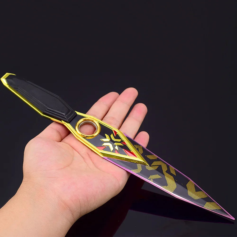 30cm Champions 2023 Kunai Purple Edge Valorant Weapon Game Peripheral Metal Ninja Agents Samurai Sword Weapon Model Toy Boy Gift