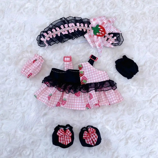 20cm Cute Mini Plush Doll'S Clothes Outfit Accessories Maid Skirt Cute Doll Dress Suit