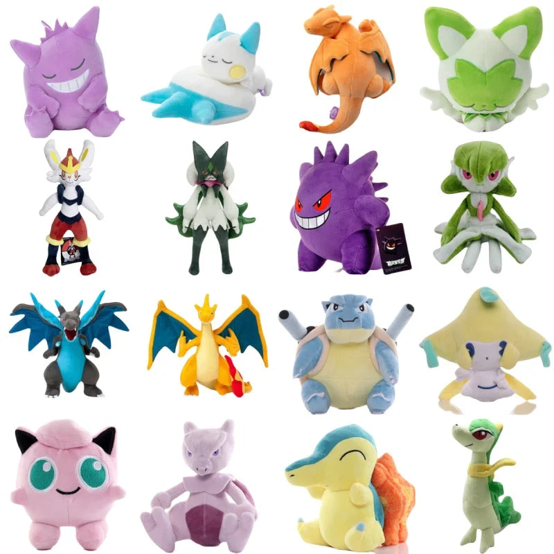 Original Pokemon Gengar Plush Pachirisu Jirachi Sprigatito Charizard Plush Jigglypuff Cyndaquil Mewtwo Servine Gardevoir Doll