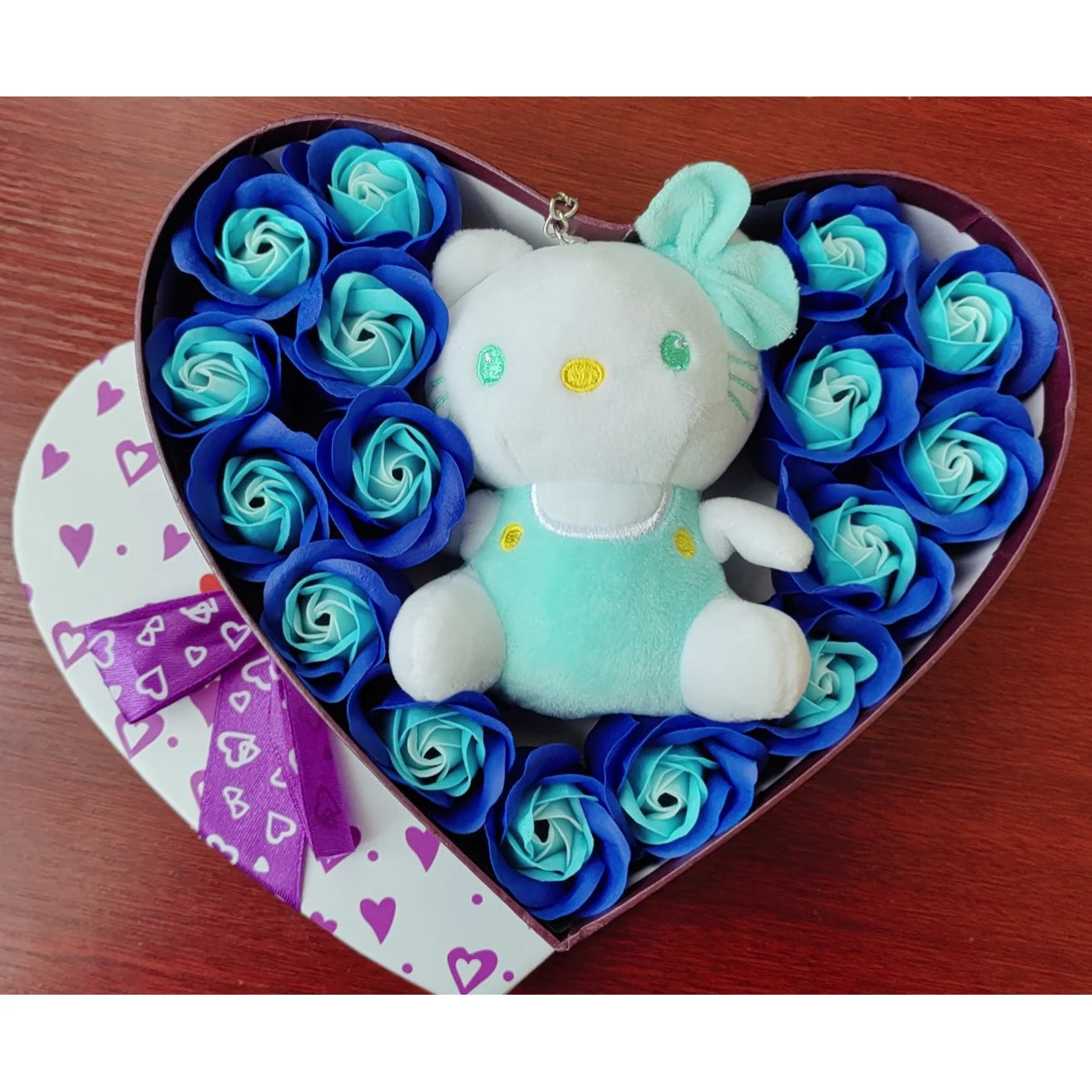 sanrio Cartoon Hello Kitty Plush Doll Toys Rose Bouquet Gift Box Kuromi Soaps Flower Bouquet Valentine Girl Gift Home Decoration