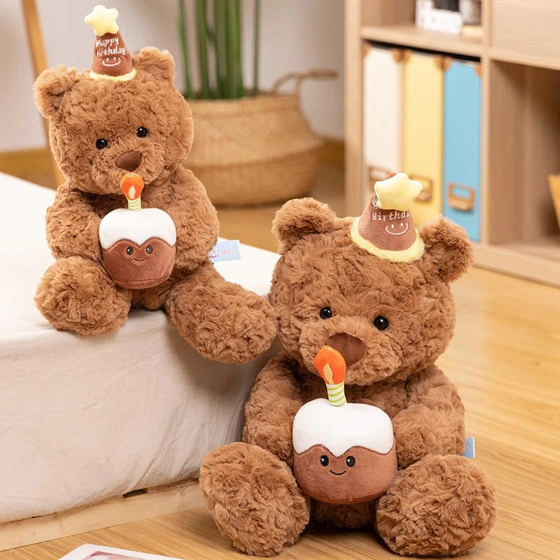 40/50cm Cake Bear plush Doll Lovely  Toys Decorative Ornaments Cute Stuffed Toy for Kids Room Bedroom Decor Favor Birthday Gift