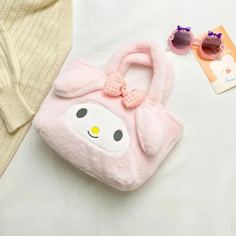 Kawaii Sanrio Bag Kuromi Plush Backpack Lolita Style Plushies Stuffed Animal Doll Toys My Melody Bag Women Tote Girl Christmas