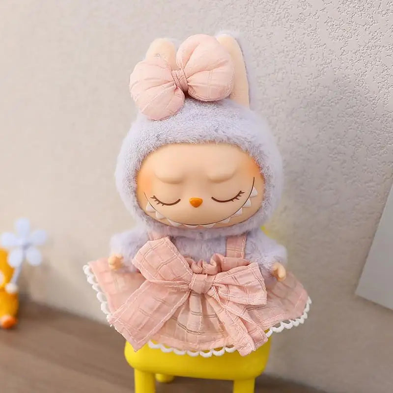 For Labubu clothes plush vinyl face doll pendant Labubu sitting party series Dolls Accessories Cute Decoration Little Clothes