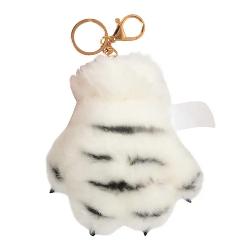 Tiger Paw Keychain Cute Stuffed Tiger Paw Keychain Portable Cartoon Paw Plush Backpack Decorative Charm For Thanksgiving Easter