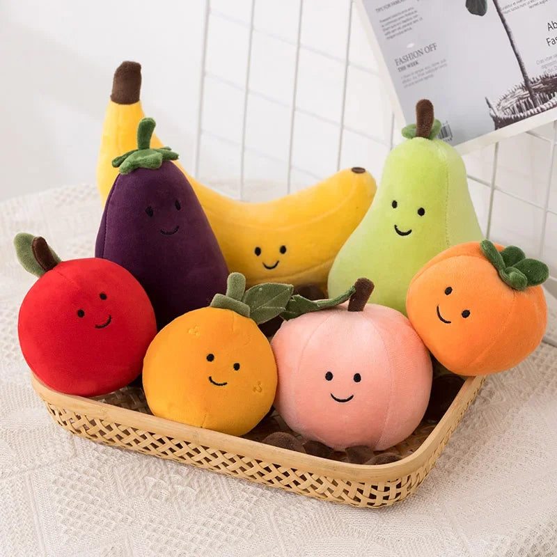 Fruit Plush Toy Stuffed Eggplant Honey Peach Banana Pear Plush Pillow Soft Food Plush Peluche Kids Birthday Gift