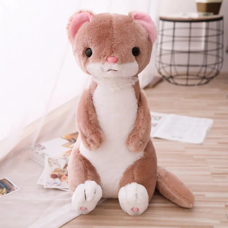 1pc 50cm Sweet Ferret Plush Toy Soft Stuffed Cartoon Animal Ferret Dolls Bedroom Home Decoration Toys Girls Christmas Gifts