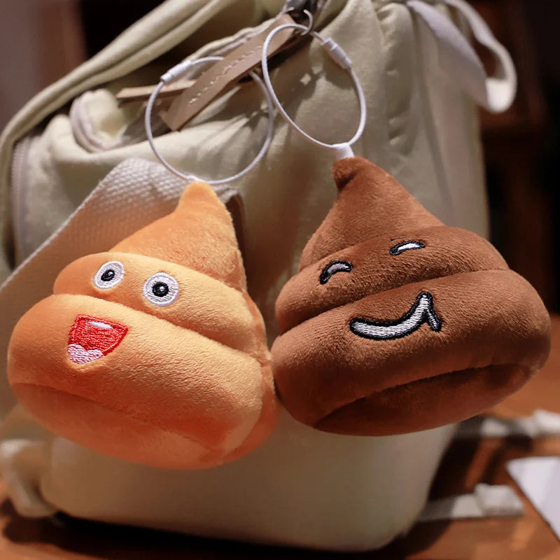 10CM Funny Plush Poop Pendant Toys Cute Expression Poo Keychain Stuffed Small Doll Kawaii Bag Decoration