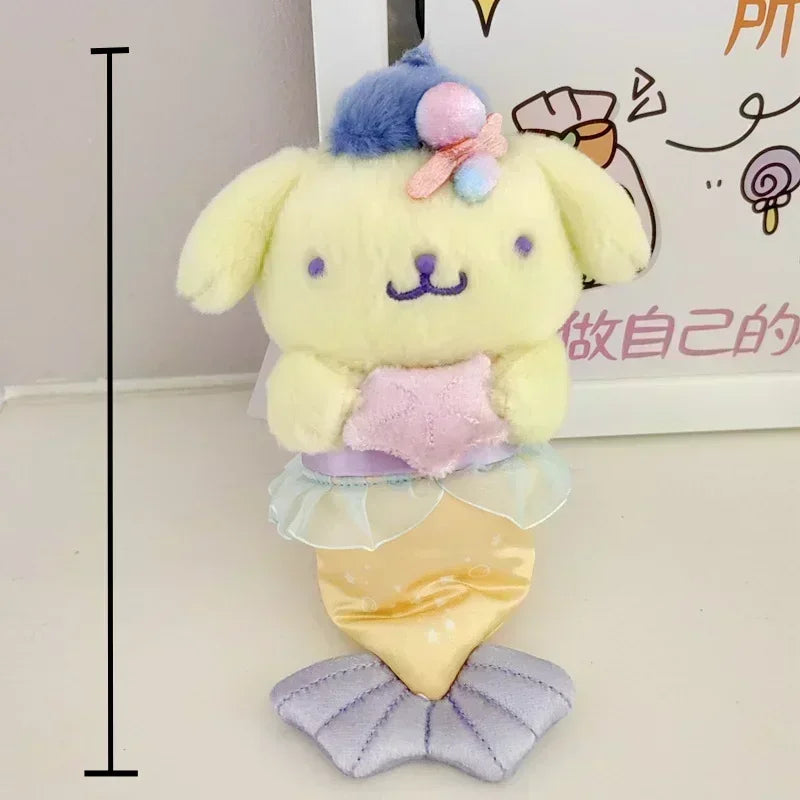 Sanrio Mermaid Cute Kuromi Hello Kitty Pochacco Melody Cinnamoroll Pillow Plush Toys Deco Plushie Stuffed Dolls  Xmas Gifts