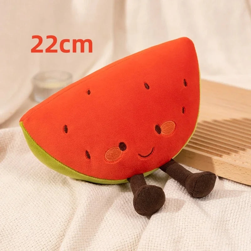 New Simulation Fruits Plush Pillow Soft Stuffed Plush Toy Stuffed Watermelon Hami Melon Balsam Pear Plush Room Decor Kids Gift